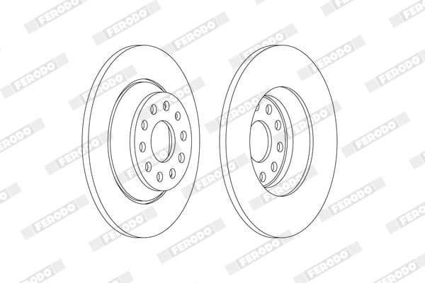 Brake discs kit rear, (2pcs), Top Quality DDF2506C - image 2