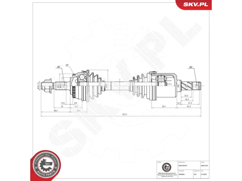 Drive Shaft 40SKV102