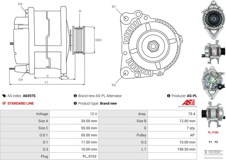 Alternator AS A6597S - image 5