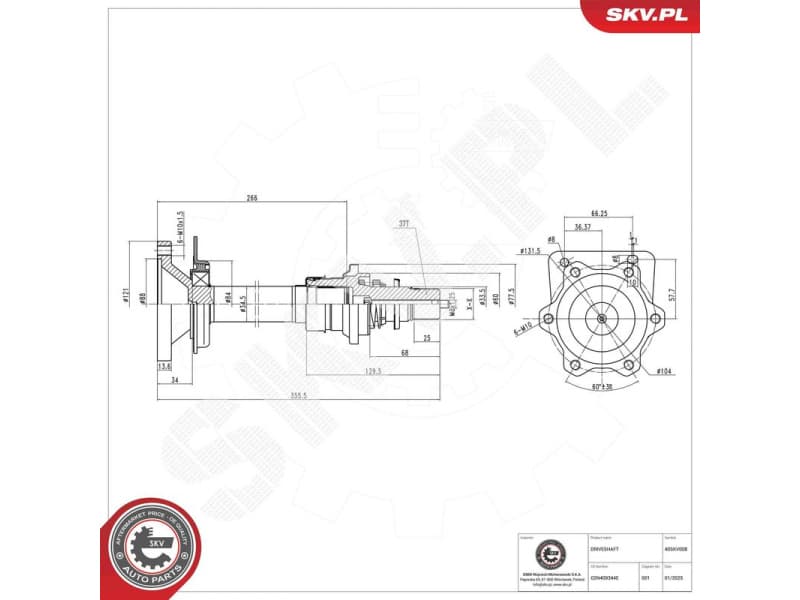 Drive Shaft 40SKV008