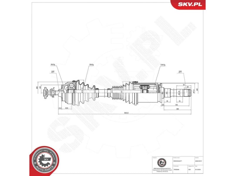Drive Shaft 40SKV017