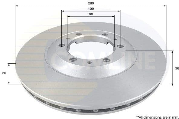 Brake disc, 1pcs FRONT ADC0705V - image 2