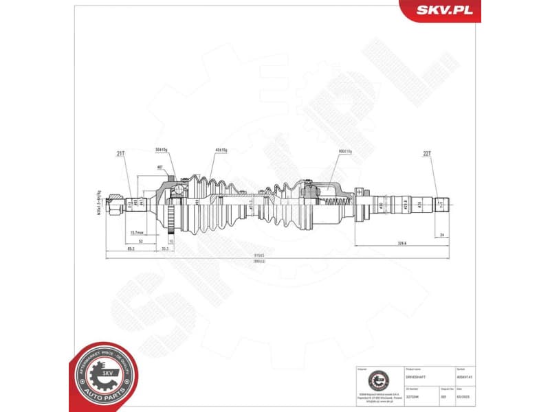 Drive Shaft 40SKV141