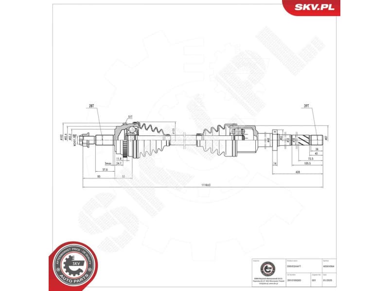 Drive Shaft 40SKV064