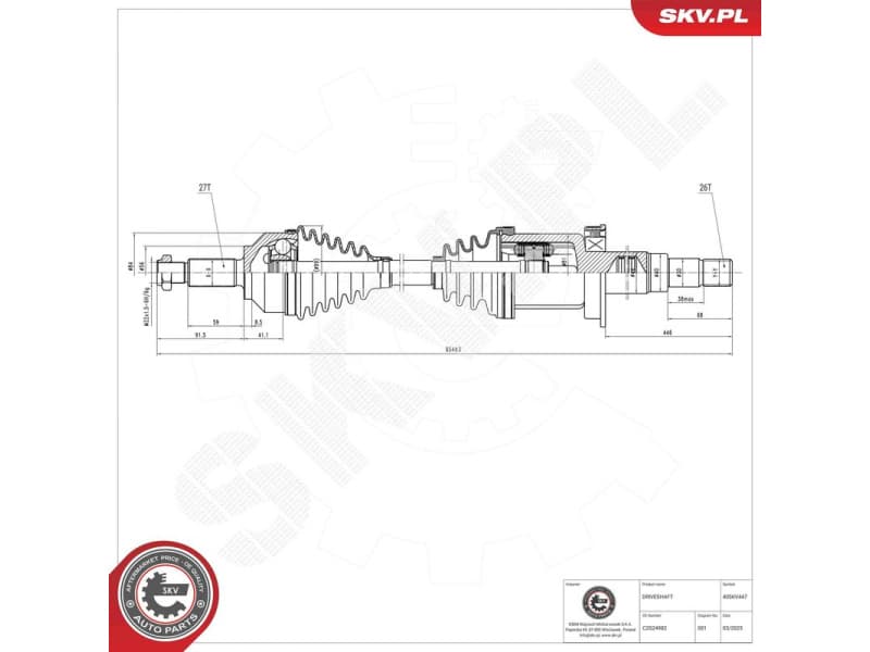 Drive Shaft 40SKV447
