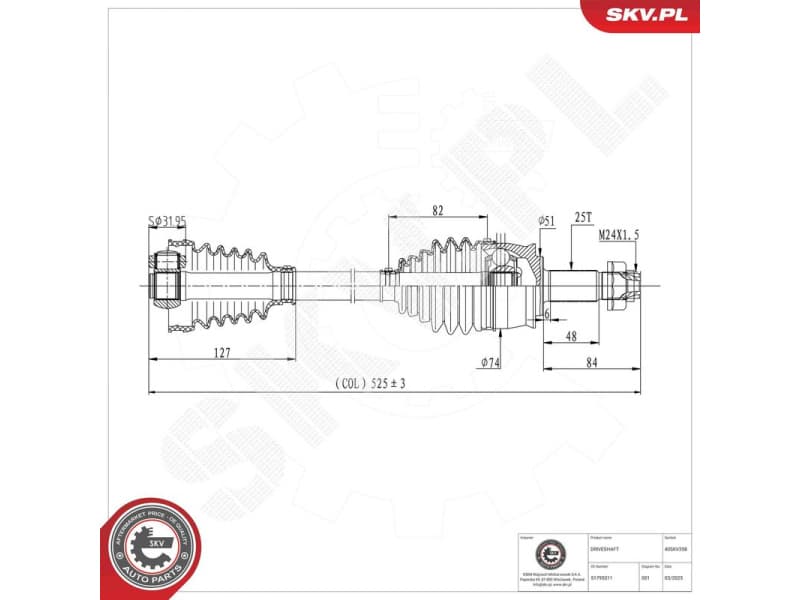 Drive Shaft 40SKV358