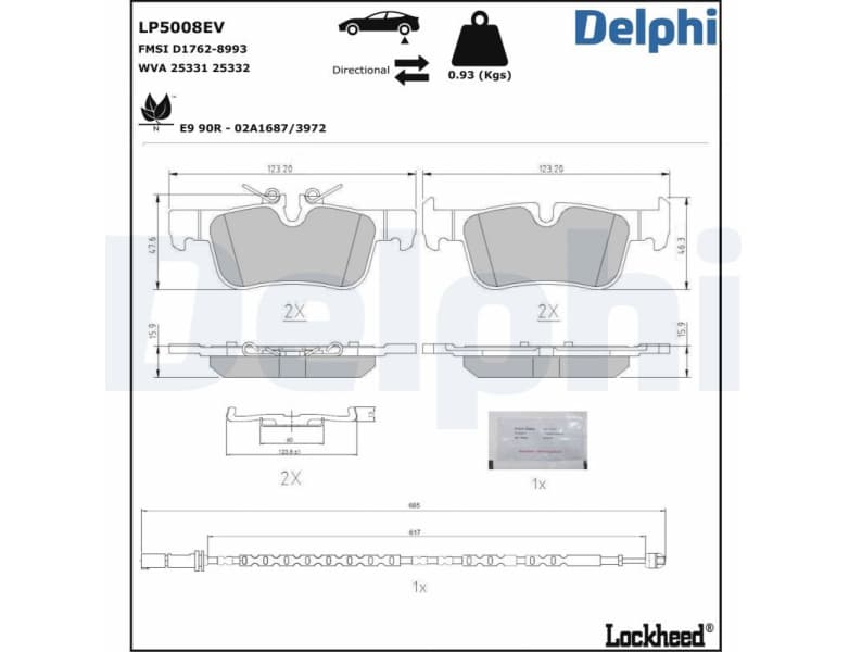 Brake Pad Set, disc brake LP5008EV