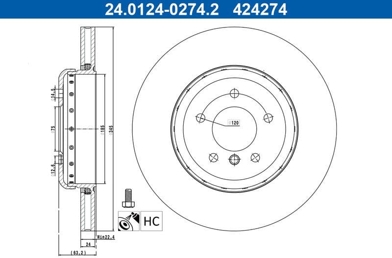 Brake Disc 24.0124-0274.2
