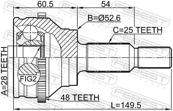 Joint Kit, drive shaft 2410-DUSTA48R - image 2