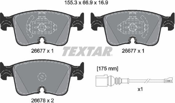 Brake Pad Set, disc brake Q+ 2667702