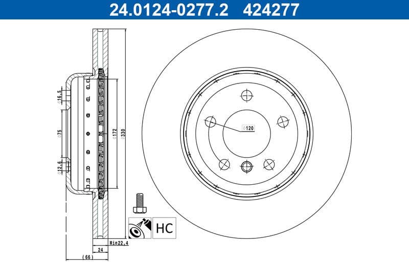 Brake Disc 24.0124-0277.2