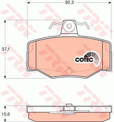 Brake Pad Set, disc brake COTEC GDB3092