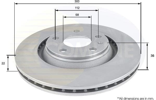 Brake disc, 1pcs REAR ADC1485V