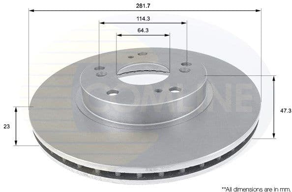Brake disc, 1pcs FRONT ADC0544V - image 2