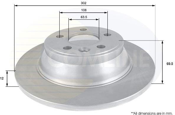 Brake disc, 1pcs REAR ADC1923