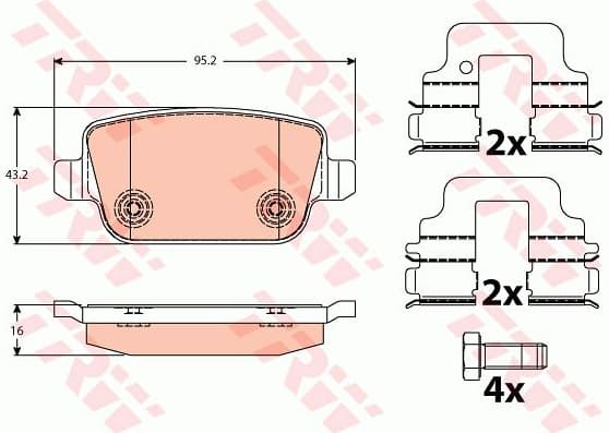 Brake pads rear, Top Quality GDB1732