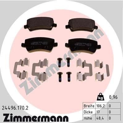 Brake Pad Set, disc brake 24496.170.2