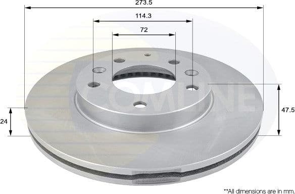 Brake disc, 1pcs FRONT ADC0443V - image 2