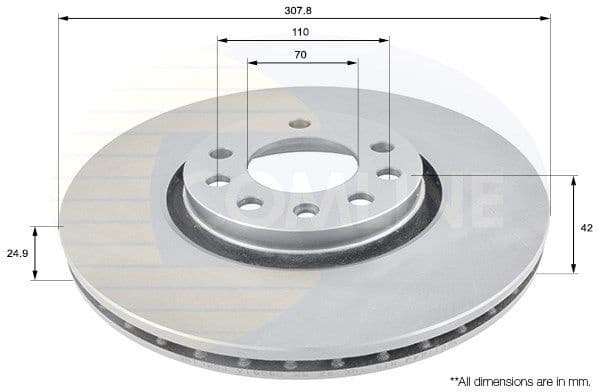 Brake disc, 1pcs FRONT ADC1124V - image 2