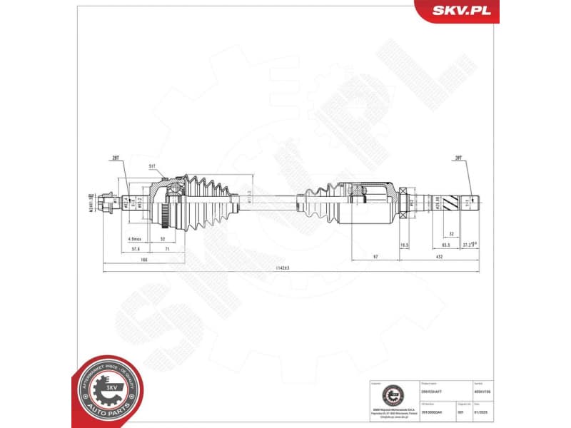 Drive Shaft 40SKV106