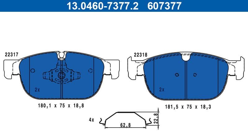 Brake Pad Set, disc brake 13.0460-7377.2
