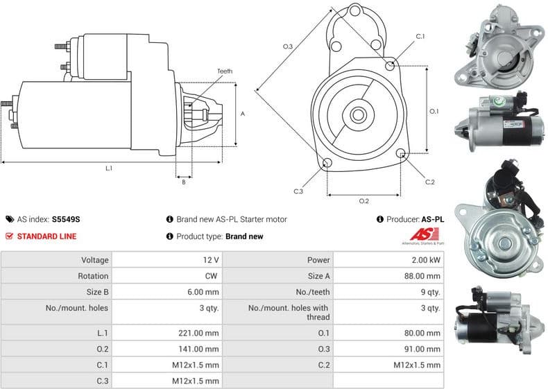 Starter AS S5549S - image 5