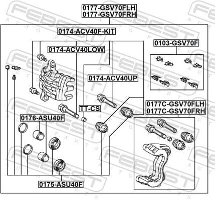 Brake Caliper Bracket Set 0177C-GSV70FLH - image 2