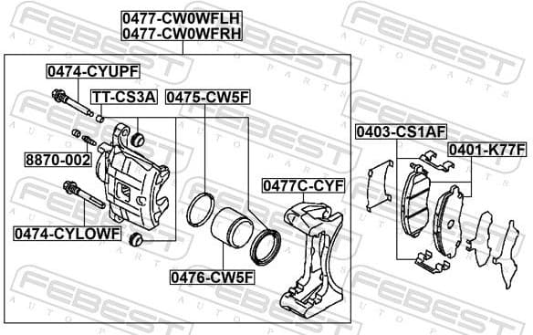 Brake Caliper 0477-CW0WFRH - image 2