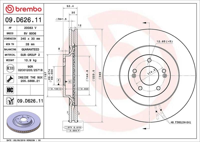 Brake Disc PRIME LINE - UV Coated 09.D626.11 - image 4