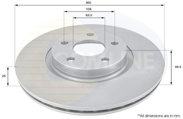 Brake disc, 1pcs FRONT ADC1227V - image 2