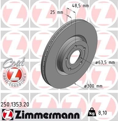Brake Disc COAT Z 250.1353.20