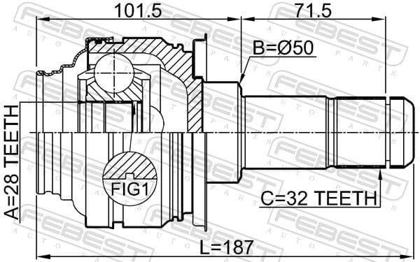Joint Kit, drive shaft 1911-F06R - image 2