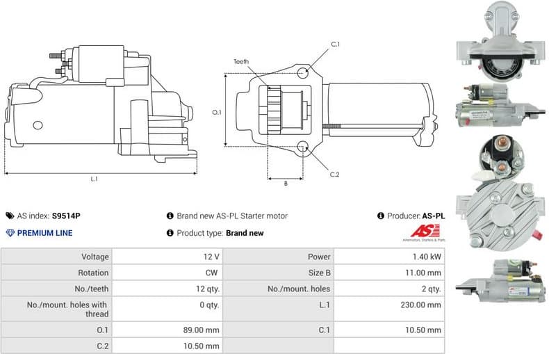 Starter AS S9514P - image 5