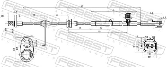 Sensor, wheel speed 21606-014 - image 2