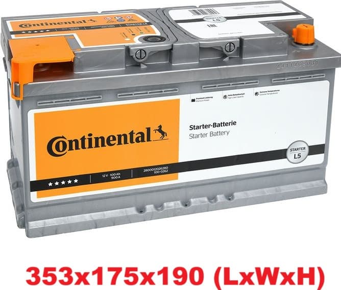 Akumuliatorius CONTINENTAL 100Ah 900A L5 PREMIUM - 2800012026280