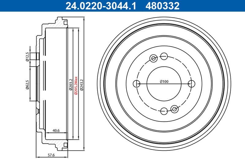 Brake Drum 24.0220-3044.1