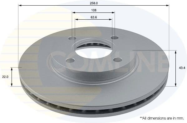 Brake disc, 1pcs FRONT ADC1206V - image 2
