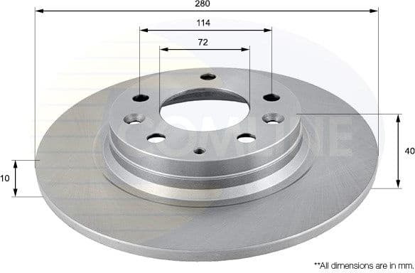 Brake disc, 1pcs REAR ADC0450 - image 2