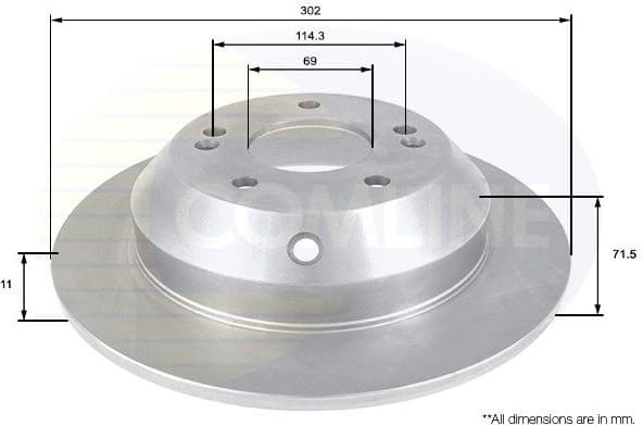 Brake disc, 1pcs REAR ADC2409 - image 2