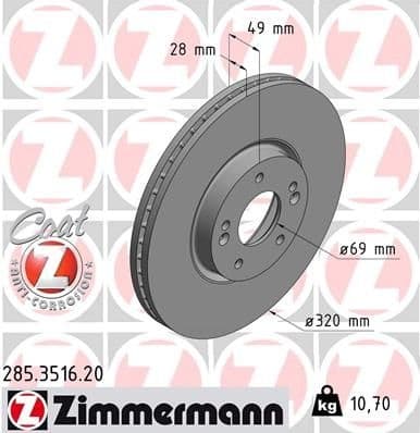 Brake Disc COAT Z 285.3516.20