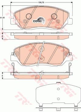 Brake pads front, Top Quality GDB3418