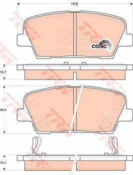 Brake pads rear, Top Quality GDB3499