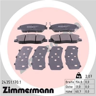 Brake Pad Set, disc brake 24351.170.1