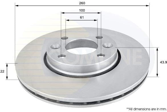 Brake disc, 1pcs FRONT ADC0266V - image 2