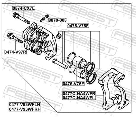 Brake Caliper 0477-V93WFRH - image 2