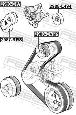 Deflection/Guide Pulley, V-ribbed belt 2988-DV6P - image 2