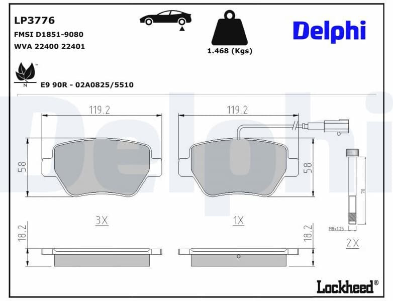 Brake Pad Set, disc brake LP3776