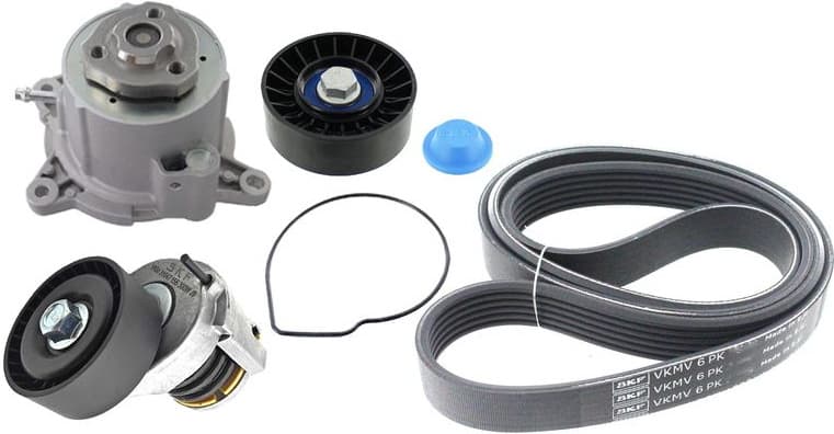 Water Pump + V-ribbed Belt Kit VKMC31154