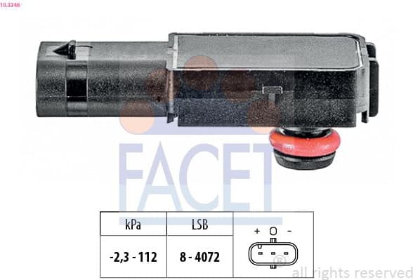 Pressure Sensor, brake booster OE Equivalent 10.3346