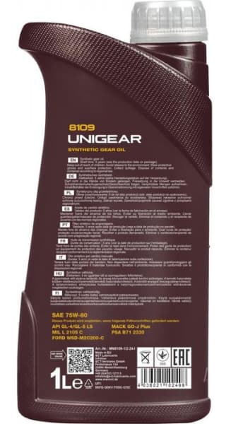 Manual Transmission Oil Mannol 8109 Unigear 75W-80 GL-4/GL-5 LS MN8109-1 - image 2